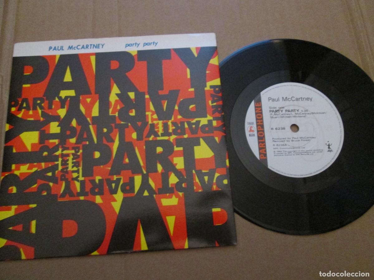 Discos de vinilo: PAUL McCARTNEY - Party Party. Single RARA Edici&oacute;n UK 7&rdquo; 1989. Impecable (NM)