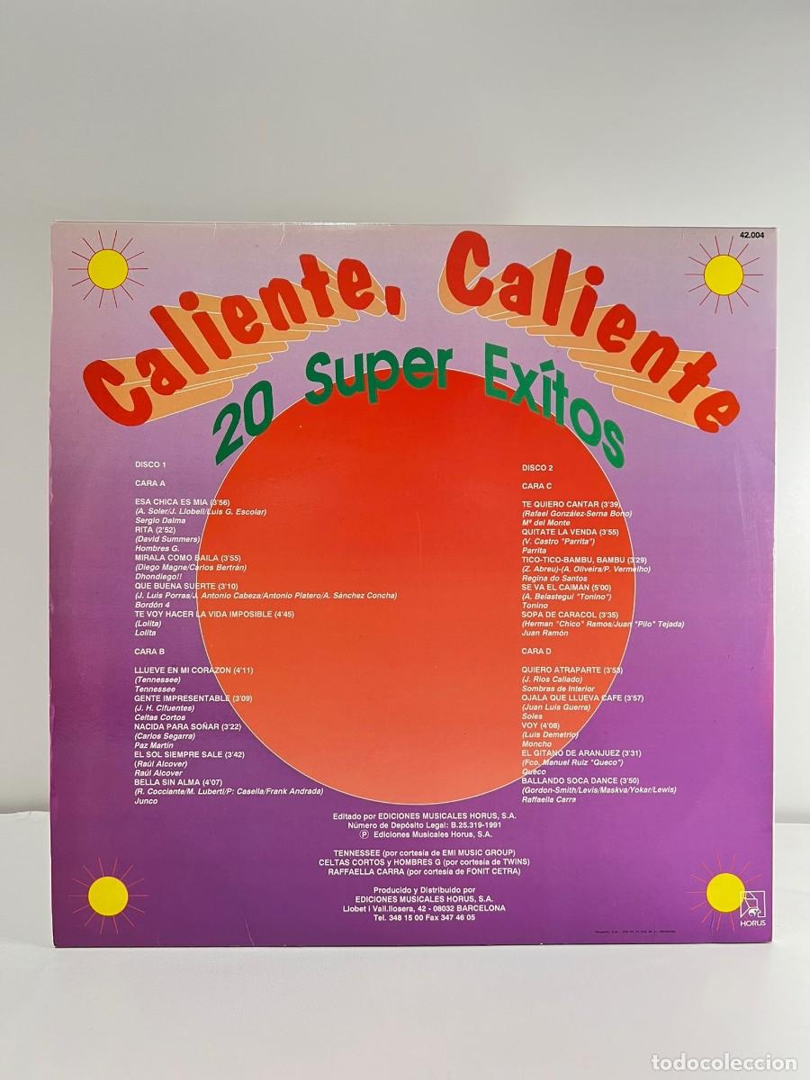 Discos de vinilo: CALIENTE CALIENTE (LP) 20 SUPER EXITOS - A&Ntilde;O 1991 - DOBLE DISCO - Foto 2