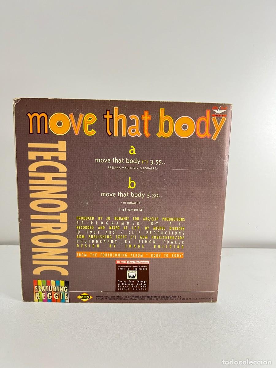 Discos de vinilo: TECHNOTRONIC (SINGLE) MOVE THAT BODY - A&Ntilde;O 1991 - PROMOCIONAL - Foto 2