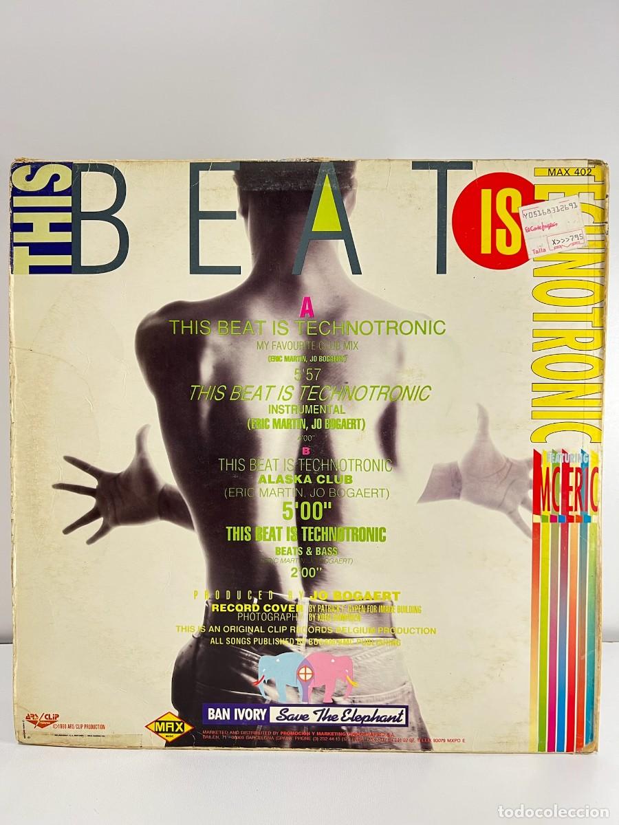 Discos de vinilo: TECHNOTRONIC (MAXI) THIS BEAT IS TECHNOTRONIC (4 TRACKS) - A&Ntilde;O 1990 - Foto 2