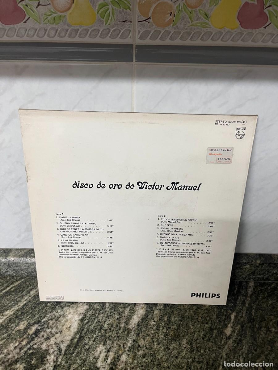 Discos de vinilo: V&iacute;ctor Manuel Disco De Oro De Victor Manuel - Foto 2