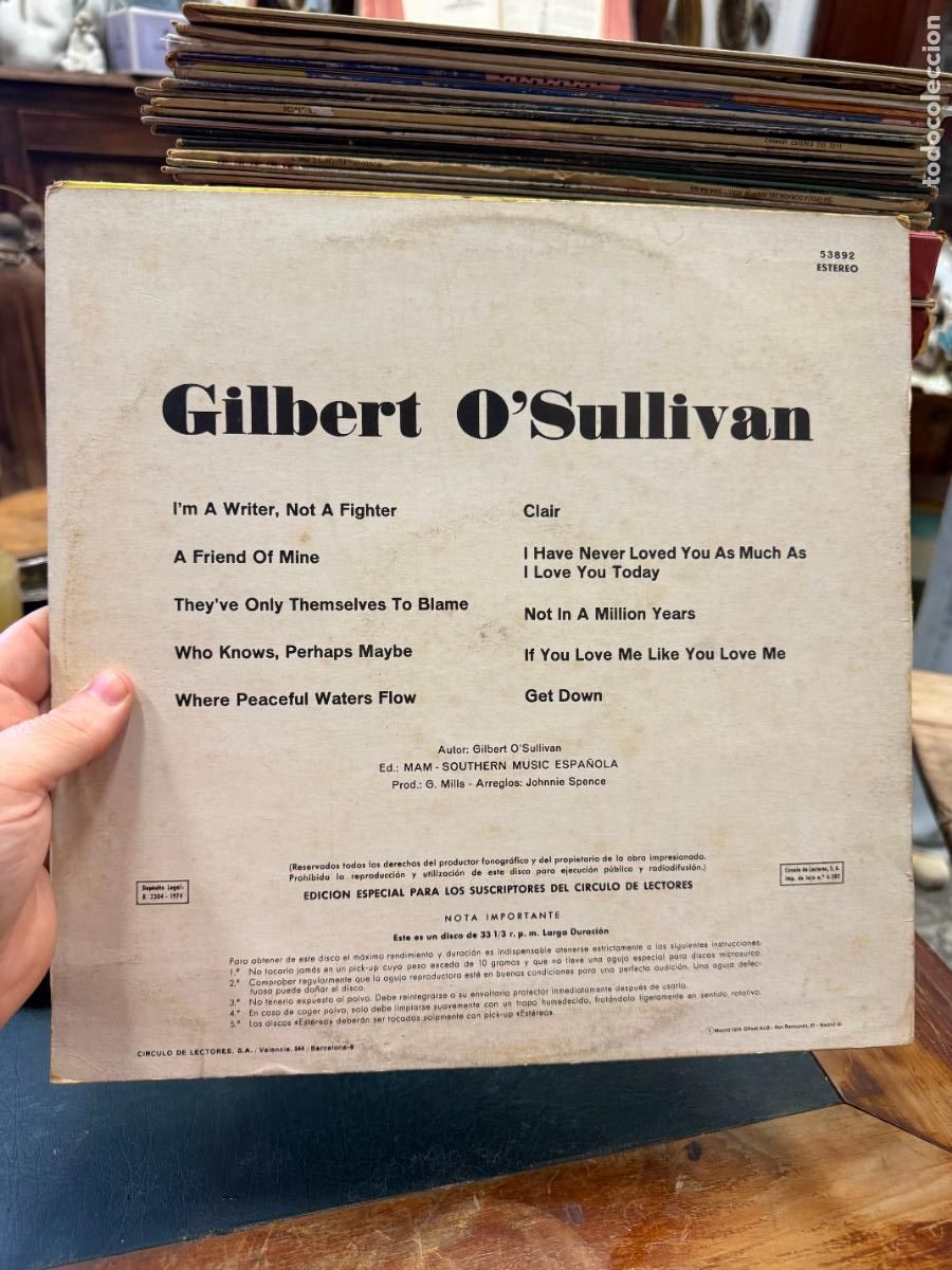 Discos de vinilo: LP GILBERT O&acute;SULLIVAN - Foto 2