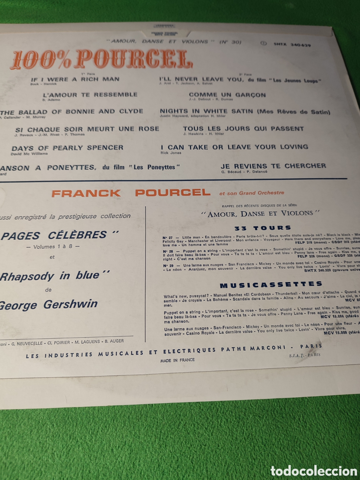 Discos de vinilo: Franck Pourcel - 100% Pourcel Edici&oacute;n francesa - Foto 2
