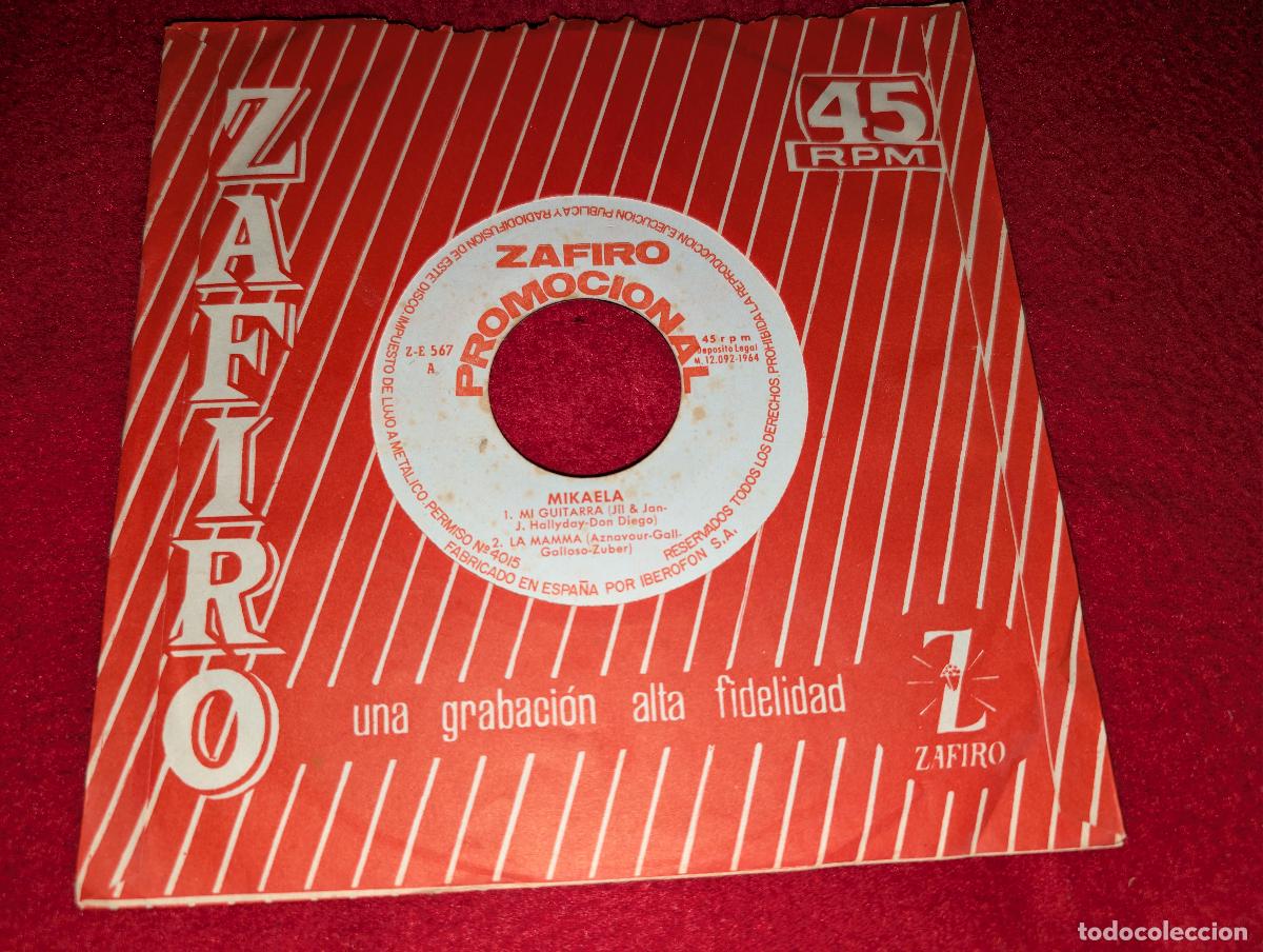 Discos de vinilo: MIKAELA Mi guitarra/La mamma/Di que no es verdad +1 EP 7'' 1964 Zafiro PROMO HALLYDAY