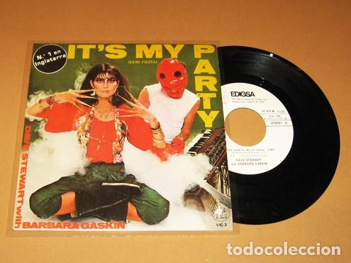 Discos de vinilo: BARBARA GASKIN AND DAVE STEWART - IT'S MY PARTY (ES MI FIESTA) - PROMO SINGLE - 1981 - N&ordm;1 UK