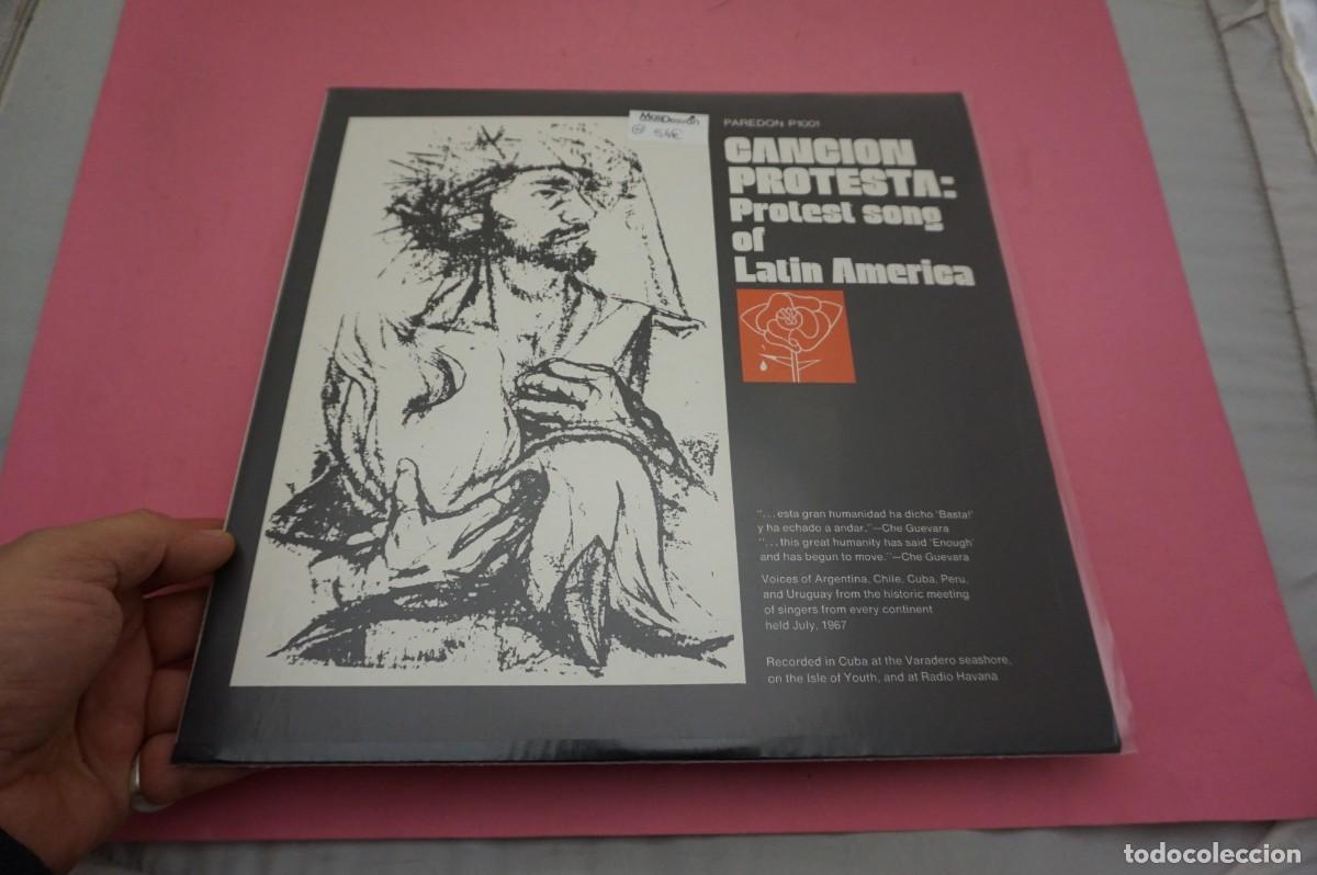 Discos de vinilo: LP - CANCION PROTESTA - PROTEST SONG OF LATIN AMERICA -SILVIO RODRIGUEZ - VINILO EN EXCELENTE ESTADO