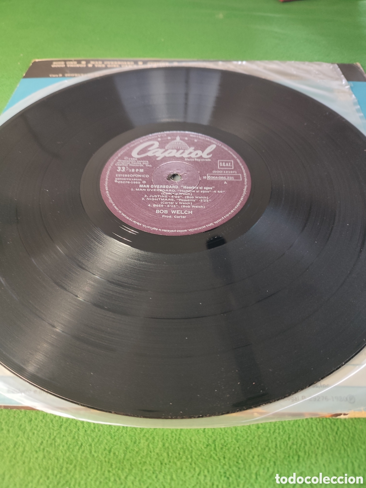 Discos de vinilo: Bob Welch - Man overboard edici&oacute;n 1980 - Foto 3