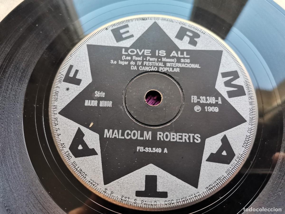 Discos de vinilo: Malcolm Roberts &ndash; Love Is All Vinilo 7&rdquo; Single 1969 Brazil FB-33.349