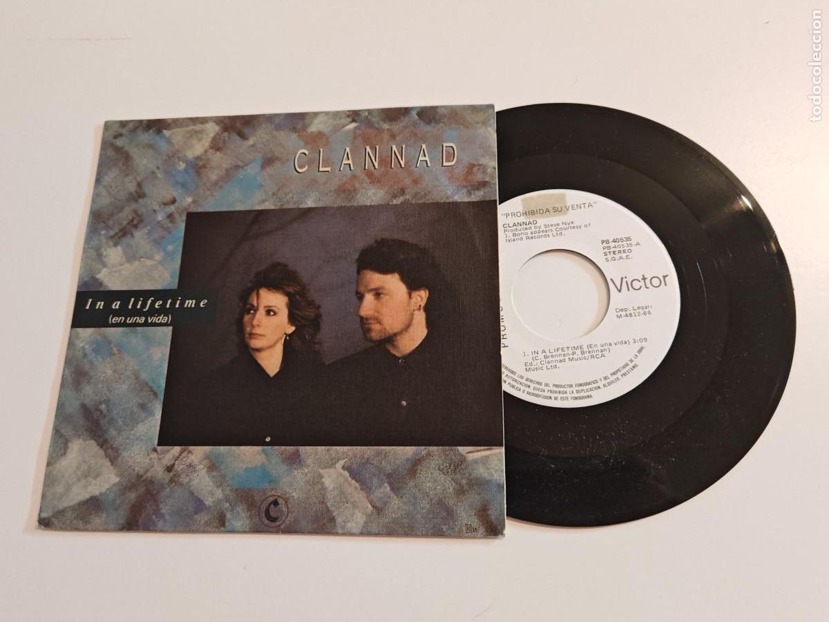 Discos de vinilo: CLANNAD & BONO In a Lifetime / Indoor U2 SINGLE VINILO PROMOCIONAL ESPA&Ntilde;OL A&Ntilde;O 1985 2 TEMAS U 2