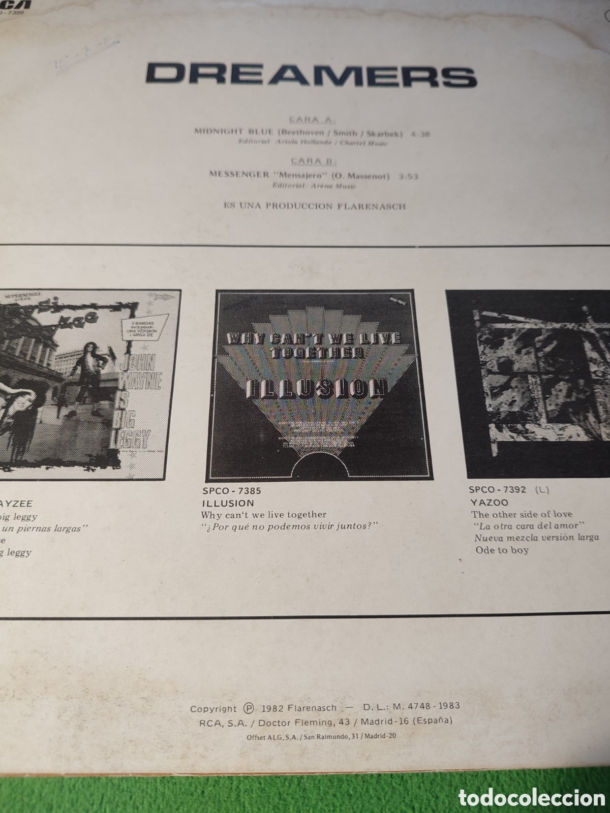 Discos de vinilo: Dreamers - Midnight Blue edici&oacute;n 1983 - Foto 2