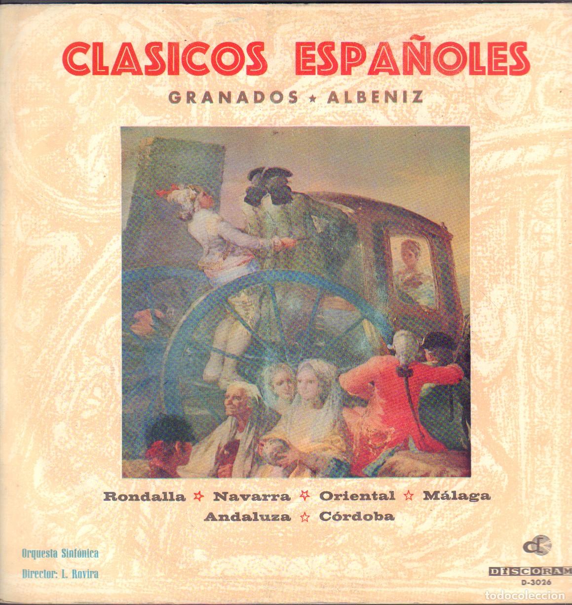 Discos de vinilo: GRANADOS * ALBENIZ - CLASICOS ESPA&Ntilde;OLES / RONDALLA, NAVARRA, CORDOBA.../ LP DISCORAMA RF-27064