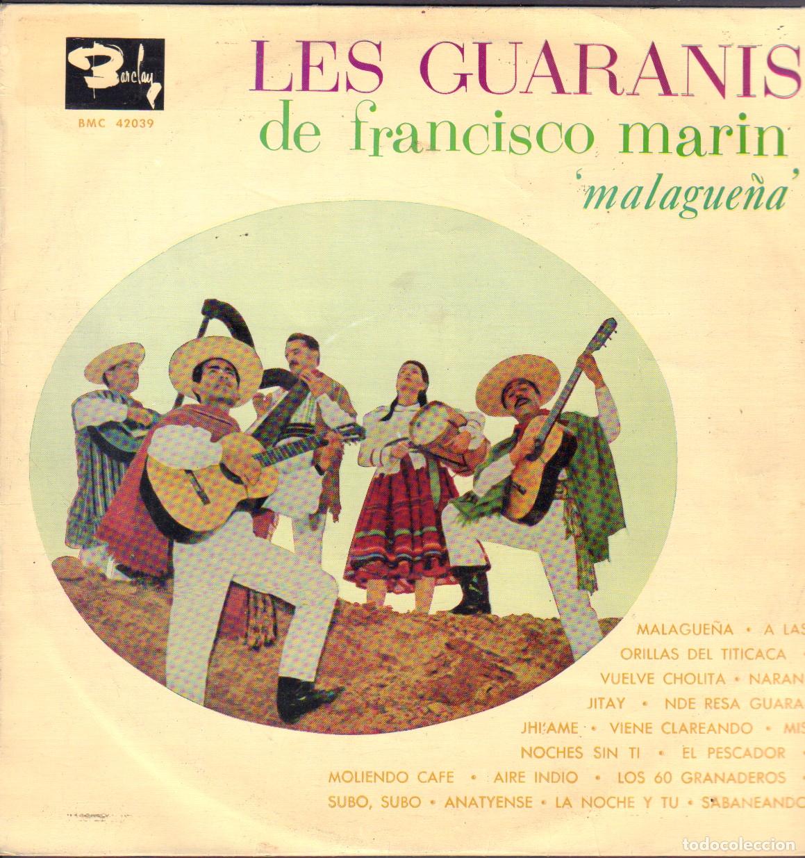 Discos de vinilo: LES GUARANIS (DE FRANCISCO MARIN) - MALGUE&Ntilde;A / ORILLAS DEL TITICACA.../ LP BARCLAY RF-27070