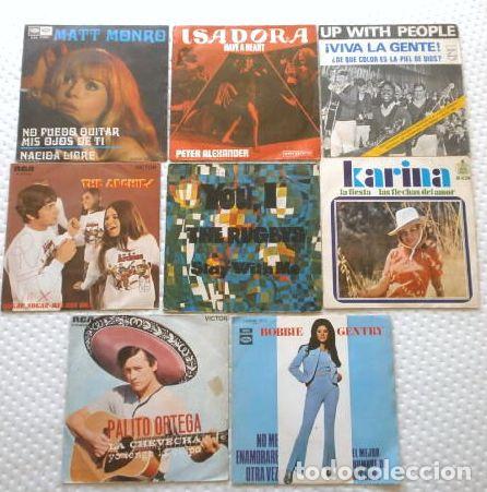 Discos de vinilo: A&ntilde;o 1969 (Lote 8 Singles) Peter Alexander., Bobbie Gemtry, Karina, Rugbys, Archies, Matt Monro...