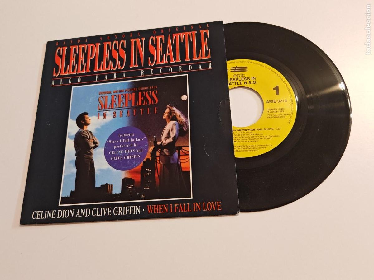 Vinyl-Schallplatten: CELINE DION & CLIVE GRIFFIN When I fall in love SLEEPLESS IN SEATLE SINGLE VINILO PROMO ESPA&Ntilde;A 1993