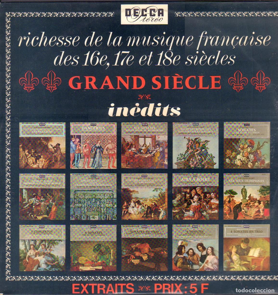 Discos de vinilo: GRAND SI&Eacute;CLE - RICHESSE DE LA MUSIQUE FRAN&Ccedil;AISE, SIECLES 16,1 7 ET 18 / LP DECCA RF-27090
