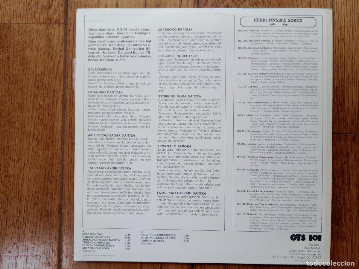 Discos de vinilo: Herri- Musika Sorta -1- dantzak - Foto 2
