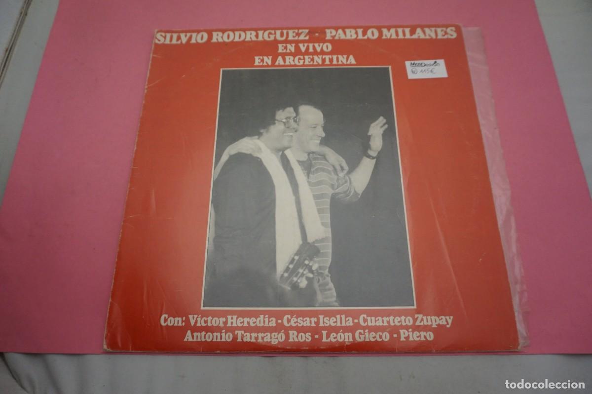 Discos de vinilo: DOBLE LP - SILVIO RODRIGUEZ - PABLO MILANES - EN VIVO EN ARGENTINA - VINILO EN EXCELENTE ESTADO