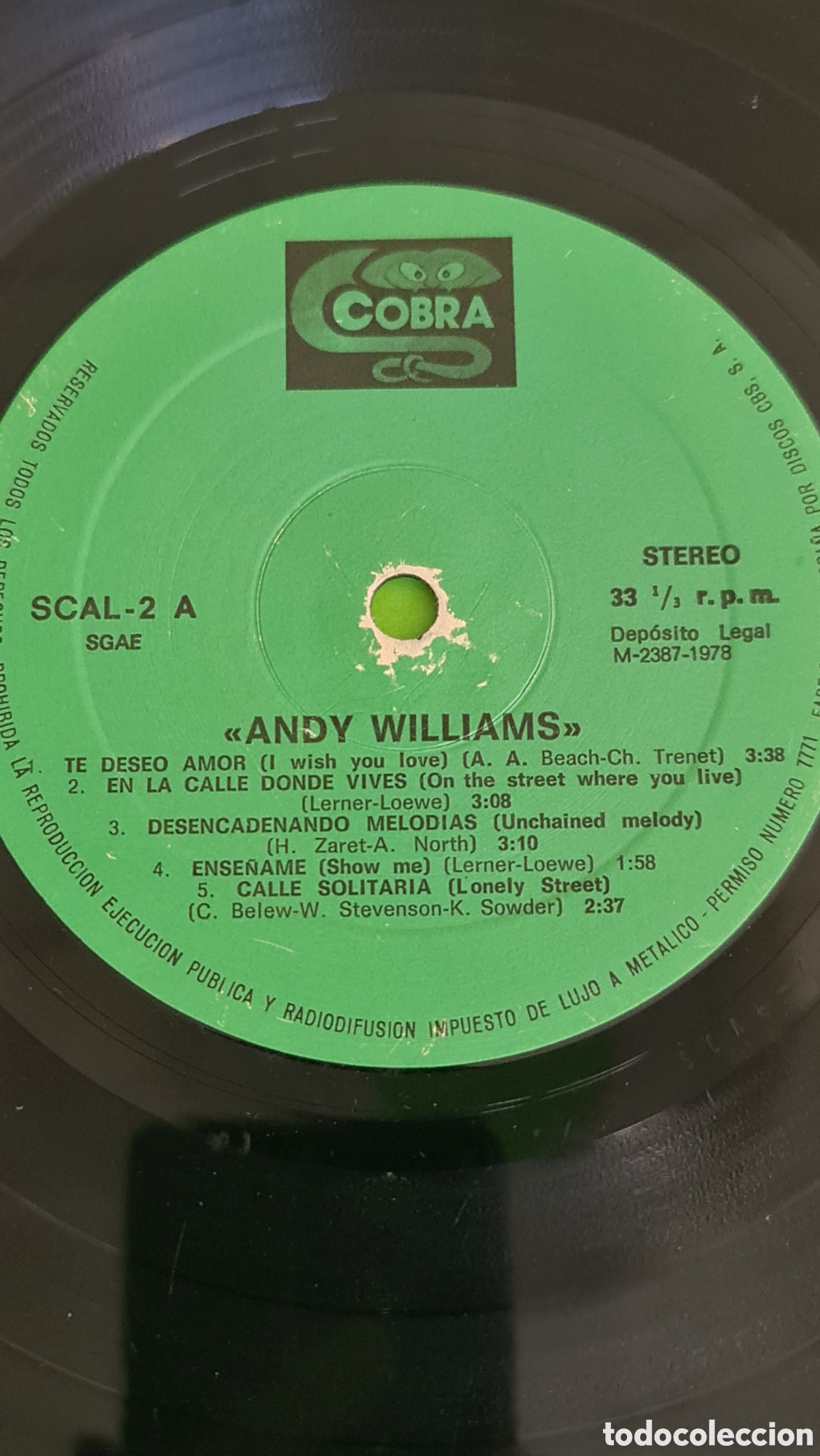 Discos de vinilo: Vinilo LP Andy Williams