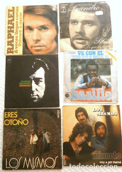 Discos de vinilo: A&ntilde;o 1972 (Lote 6 Singles) Musica Espa&ntilde;ola - LOS MISMOS, BASILIO, RAPHAEL, PACO VALLADARES, LEANDRO