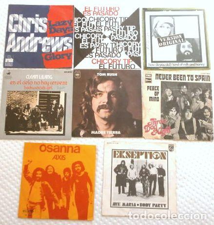 Discos de vinilo: A&ntilde;o 1972 (Lote 8 Singles) EKSEPTION, TOM RUSH, CHRIS ANDREWS, CHICORY TIP, THREE DOG NIGHT, AXIS ..