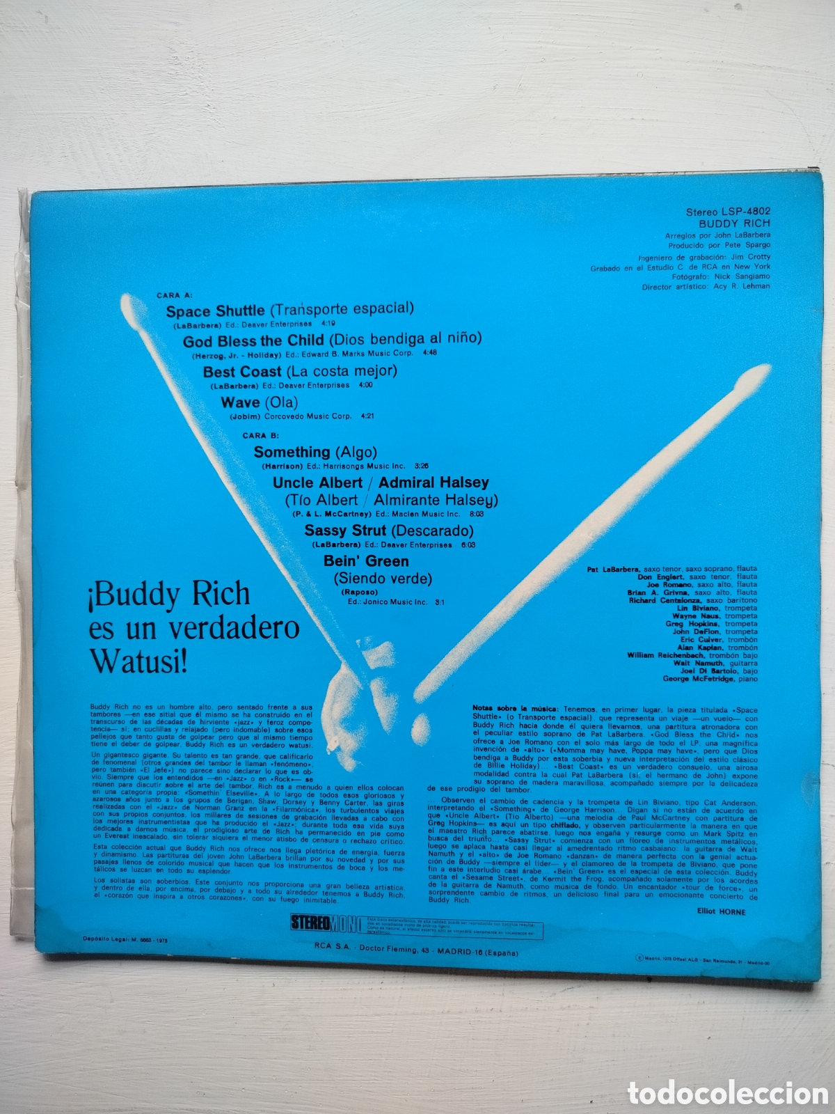 Discos de vinilo: Buddy Rich LP 1973.. - Foto 2