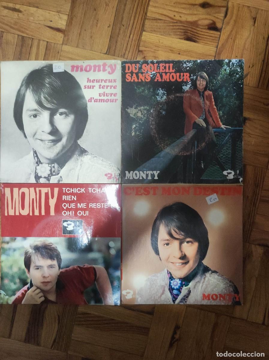 Discos de vinilo: Lote de 4 Discos de Vinilo Single/EP - Monty (45 RPM / Sello Barclay)