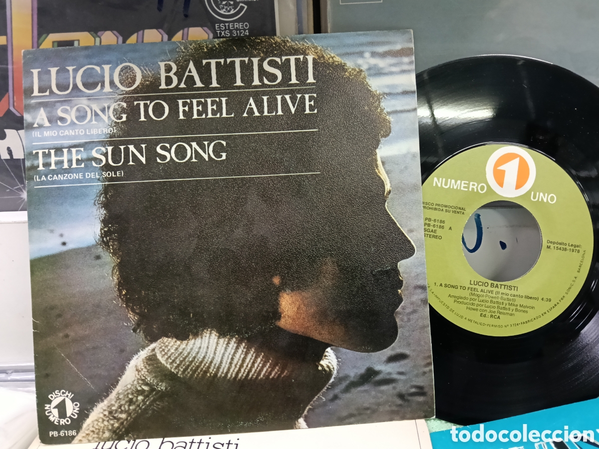 Discos de vinilo: Lucio battisti single promocional a song to feel Alive Espa&ntilde;a 1978