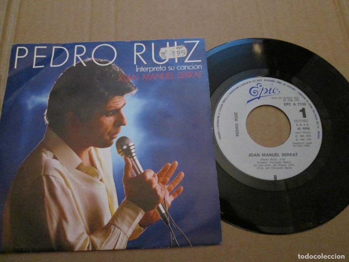 Discos de vinilo: PEDRO RUIZ - Joan manuel Serrat / Buenas noces Sebasti&aacute;n. Single, ed espa&ntilde;ola 7&rdquo; 1986. VG+/NM