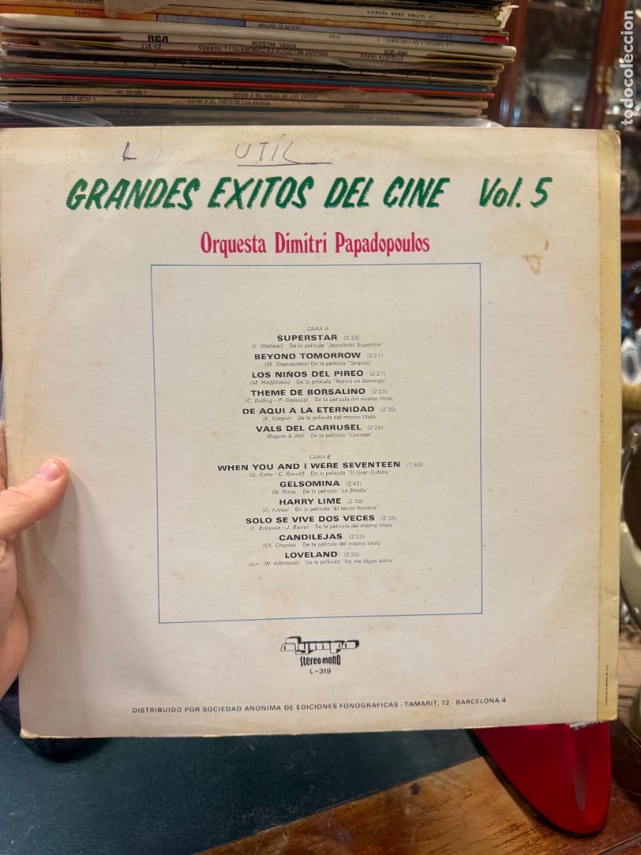 Discos de vinilo: LP GRANDES EXITOS DEL CINE VOL. 5 - Foto 2