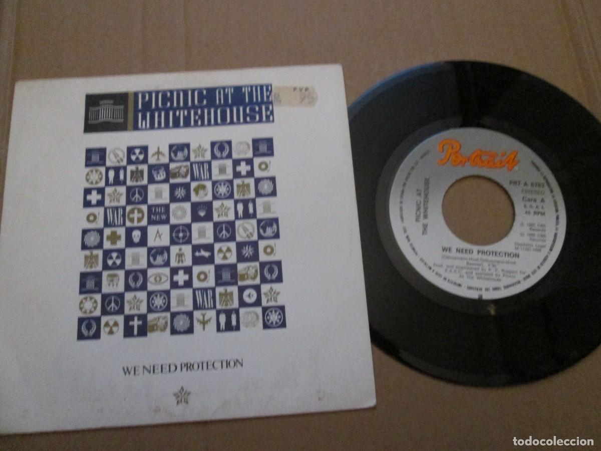 Discos de vinilo: PICNIC AT THE WHITEHOUSE - We Need Protection / Little Lady. Single, ed espa&ntilde;ola 7&rdquo; 1985. VG+/NM