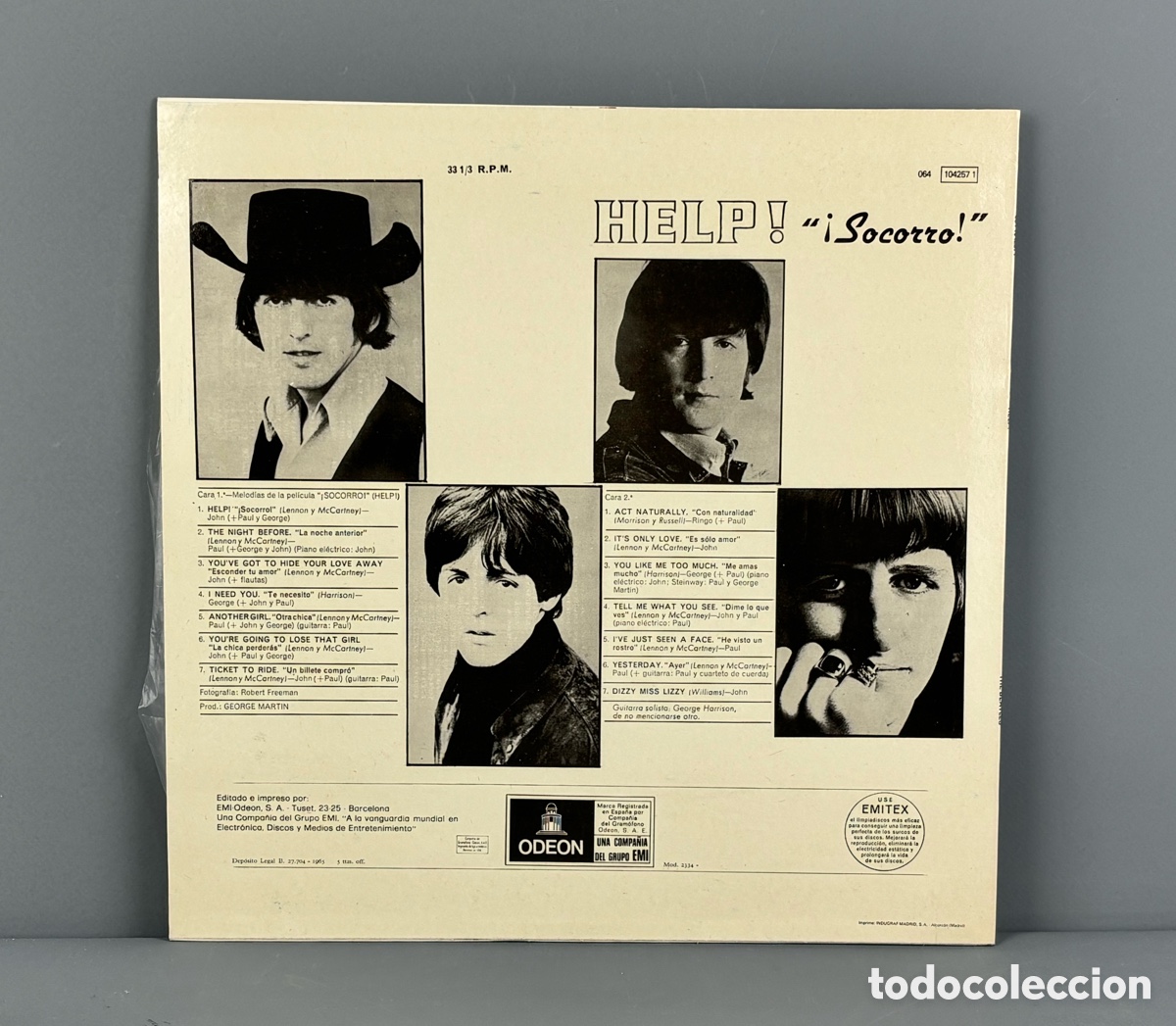Discos de vinilo: VINILO: THE BEATLES- HELP - EMI ODEON- A&Ntilde;O 1986 - Foto 3