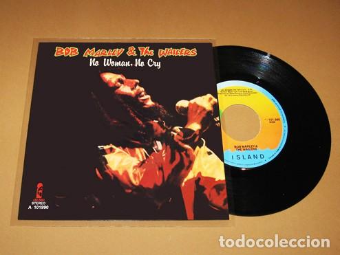Discos de vinilo: BOB MARLEY - NO WOMAN, NO CRY / BAD CARD - SINGLE - 1980 / RARE CON PORTADA DE CART&Oacute;N