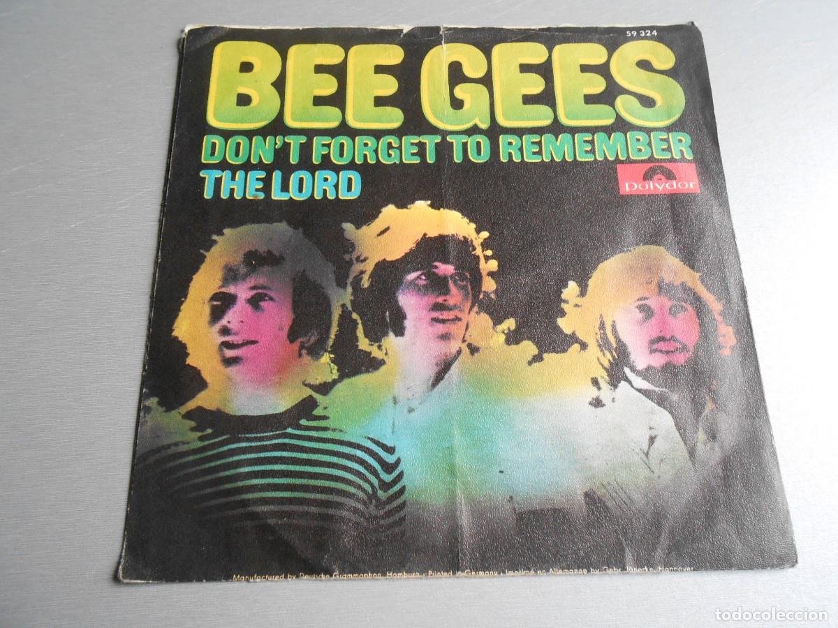 Discos de vinilo: BEE GEES, THE, SG, DON&acute;T FORGET TO REMEMBER + 1, A&Ntilde;O 1969, POLYDOR, 59 324 MADE IN GERMANY