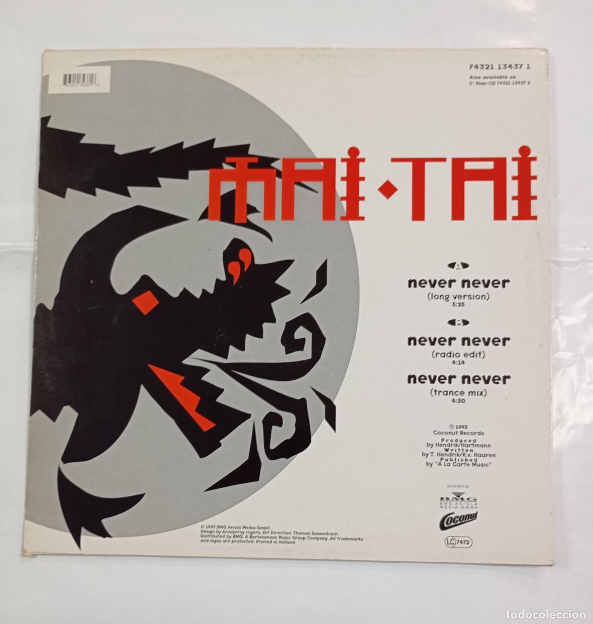 Discos de vinilo: MAI TAI. NEVER NEVER. MAXI-SINGLE. TDKDA30 - Foto 2