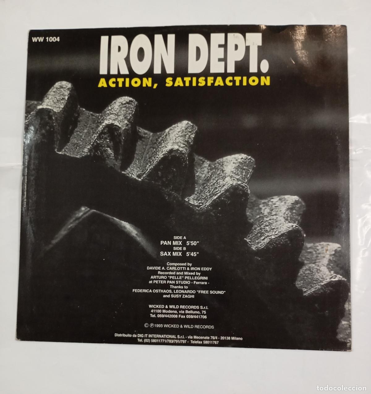 Discos de vinilo: IRON DEPT. ACTION. SATISFACTION. MAXI-SINGLE. TDKDA30 - Foto 2
