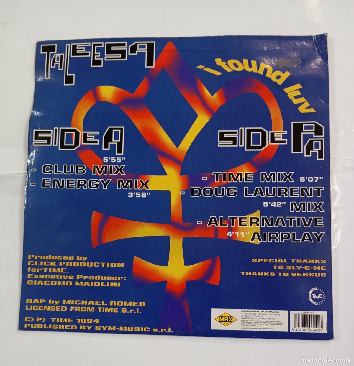 Discos de vinilo: TALEESA - I FOUND LUV. MAXI-SINGLE. TDKDA30 - Foto 2