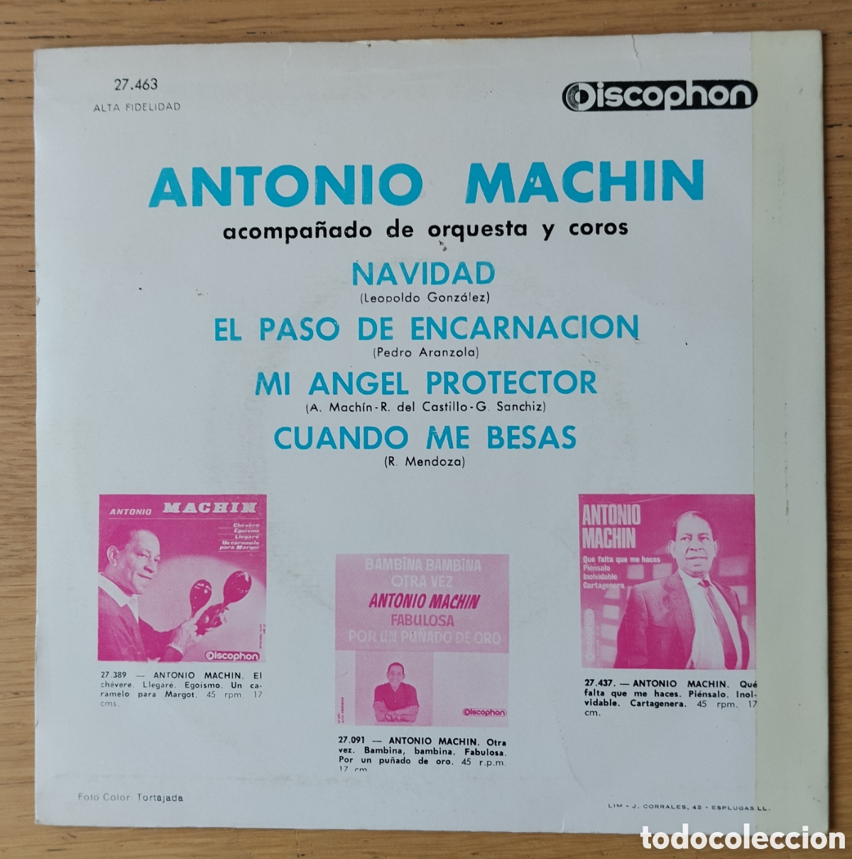 Discos de vinilo: ANTONIO MACH&Iacute;N: &rdquo;NAVIDAD&rdquo; E.P. VINILO 1965 - Foto 2