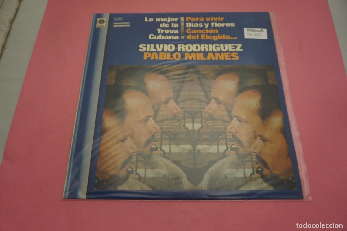 Discos de vinilo: LP/ SILVIO RODRIGUEZ - PABLO MILANES - LO MEJOR DE LA TROVA CUBANA - VINILO EN BUEN ESTADO