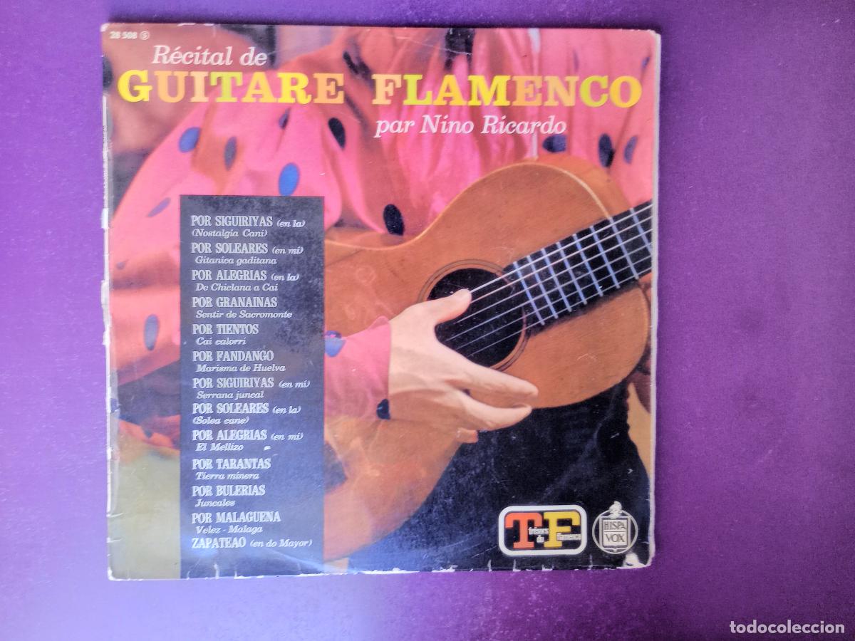 Discos de vinilo: RECITAL DE GUITARRA FLAMENCA POR NI&Ntilde;O RICARDO - LP HISPAVOX FRANCIA 196? - CON USO