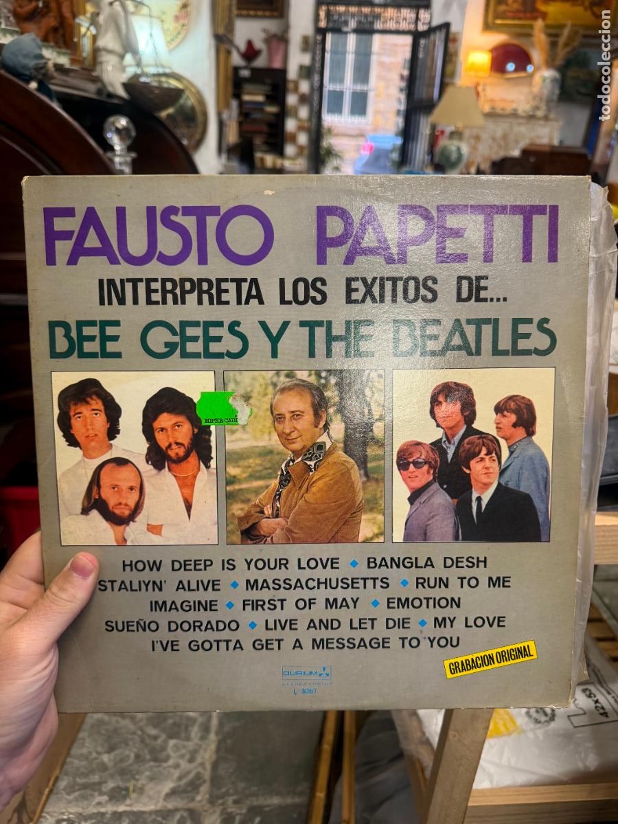 Discos de vinilo: LP FAUSTO PAPETTI - INTERPRETA LOS EXITOS DE... BEE GEES Y THE BEATLES