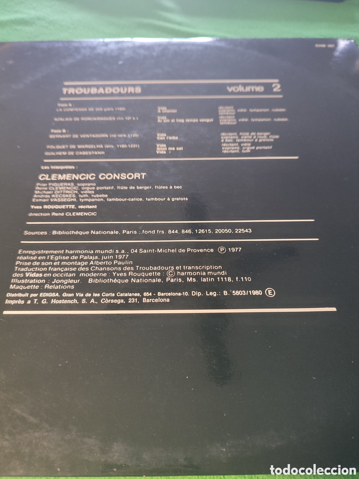 Discos de vinilo: Clemencic Consort - Troubadours Vol 2 - Foto 4