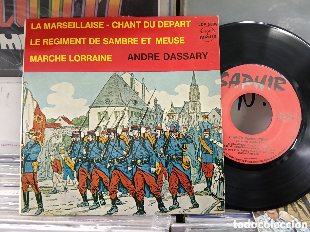 Discos de vinilo: Andre dassary ep chants republicains la marseillaise + 3 francia