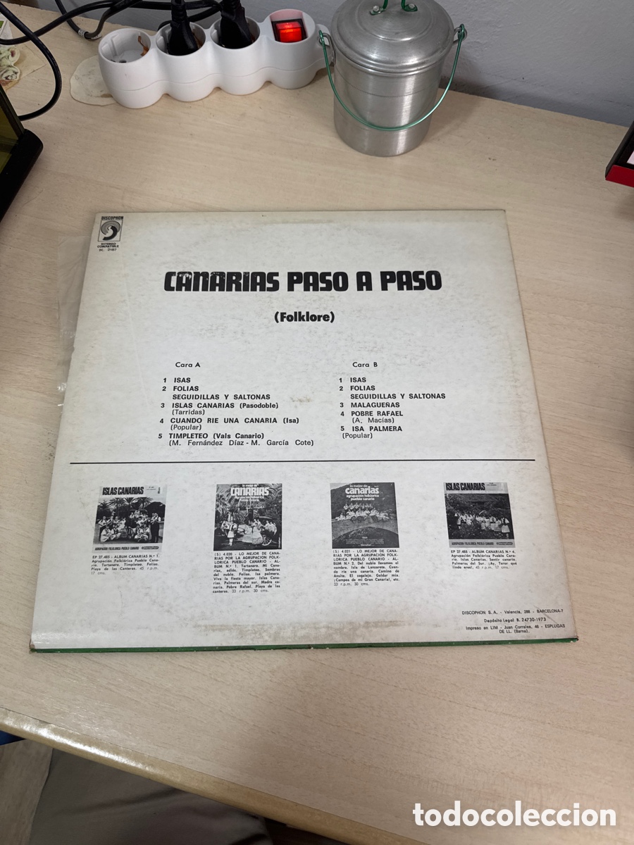 Discos de vinilo: DISCO VINILO CANARIAS PASO A PASO FOLKLORE 1973 - Foto 4