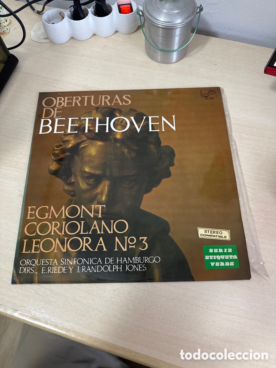 Discos de vinilo: DISCO VINILO OBERTURAS DE BEETHOVEN EGMONT CORIOLANO LEONARA N&Uacute;MERO 3 ORQUESTA SINF&Oacute;NICA DE HAMBURGO