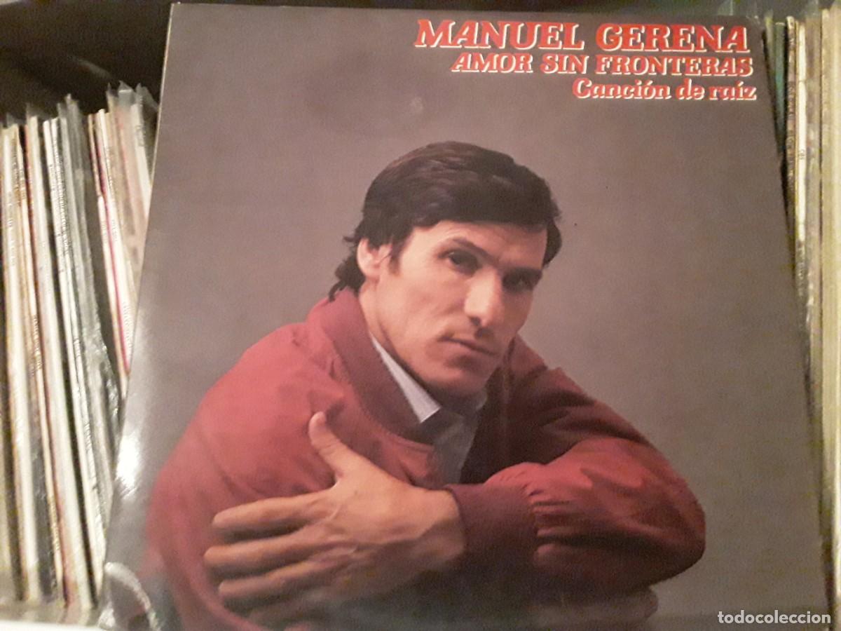 Discos de vinilo: Manuel Gerena - Amor Sin Fronteras, Canci&oacute;n de Ra&iacute;z (LP, Album, Promo) con dedicatoria del artista