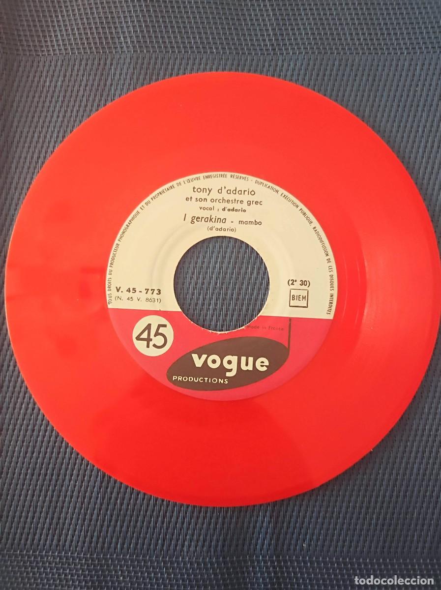 Discos de vinilo: Vinilo Single Rojo 45 RPM Tony D'Adario &ndash; Les Enfants du Pir&eacute;e / I Gerakina (Vogue)