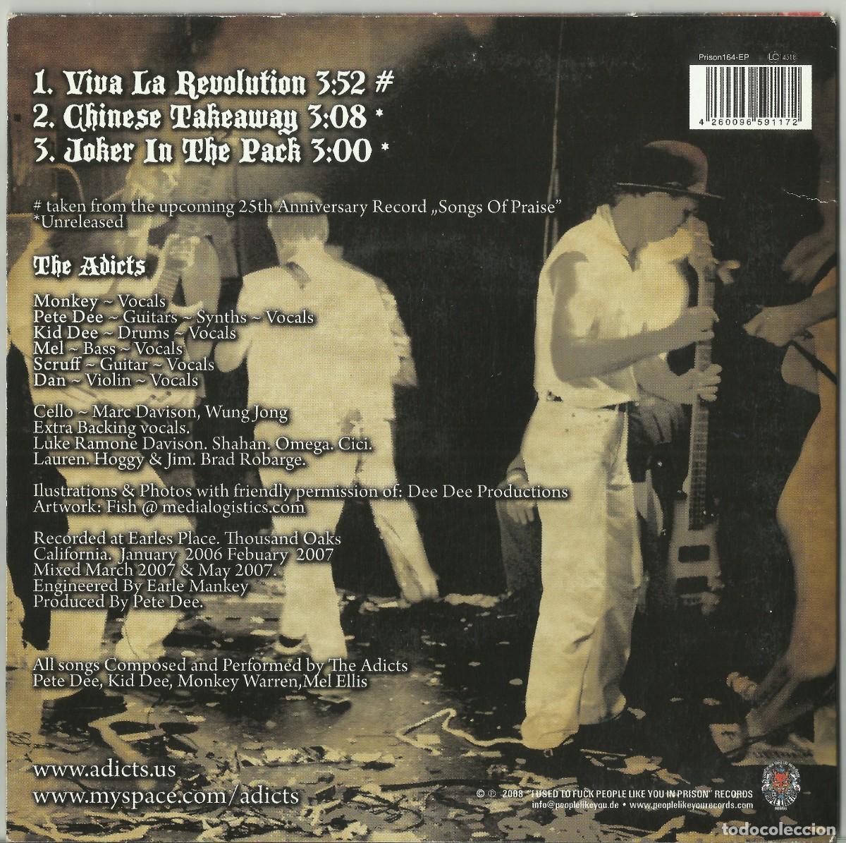 Discos de vinilo: THE ADICTS single 2008 - Foto 2