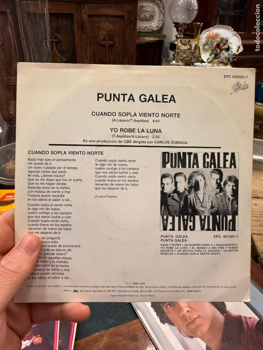 Discos de vinilo: SINGLES PUNTA GALEA - CUANDO SOPLA VIENTO NORTE - Foto 2