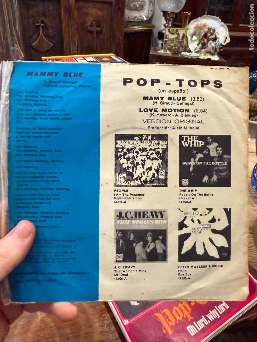 Discos de vinilo: SINGLES POP-TOPS - MAMY BLUE - Foto 2