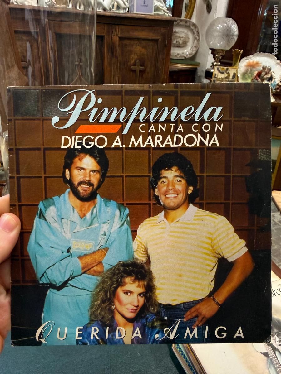 Discos de vinilo: SINGLES PIMPINELA CANTA CON DIEGO A. MARADONA